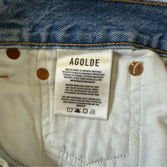 AGOLDE Blue PARKER VINTAGE CUT OFF SHORT Size 29 Raw Hem Casual Summer Jean - Picture 9 of 13